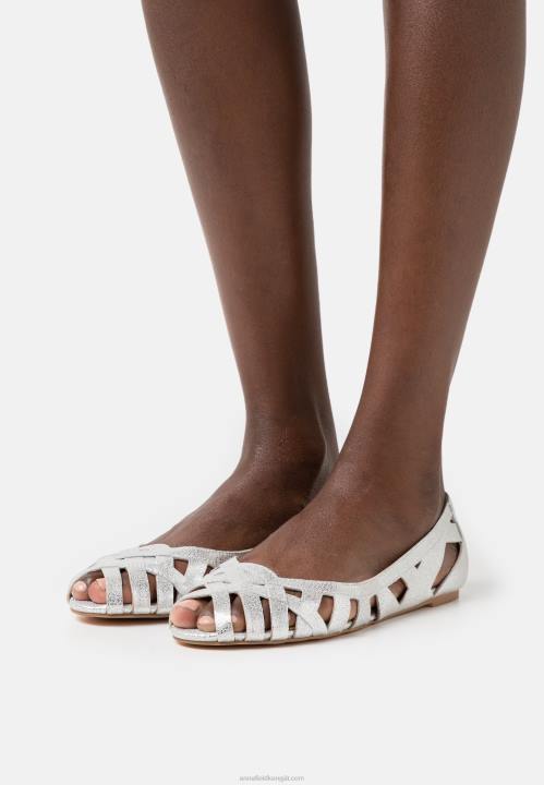 naiset nahka peeptoe balettipumput hopeaa Anna Field V2HT2142