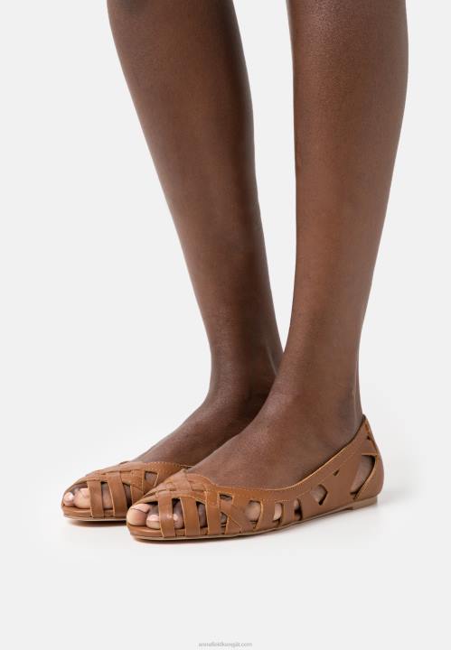 naiset nahkainen peeptoe balettipumput konjakkia Anna Field V2HT2125