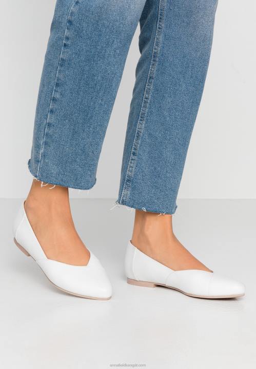 naiset nahkaiset balerinat balettipumput valkoiset Anna Field V2HT2135