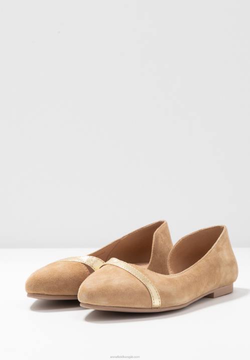 naiset nahkaiset balettipumput beige Anna Field V2HT2106