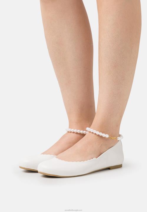 naiset nilkkahihna balettipumput valkoiset Anna Field V2HT2178