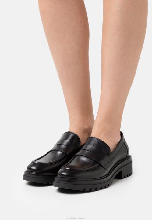 naiset nahkaiset slip-ons mustat Anna Field V2HT1817