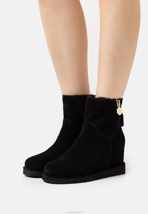 naiset nahkaiset talvisaappaat nilkkurit mustat Anna Field V2HT1911