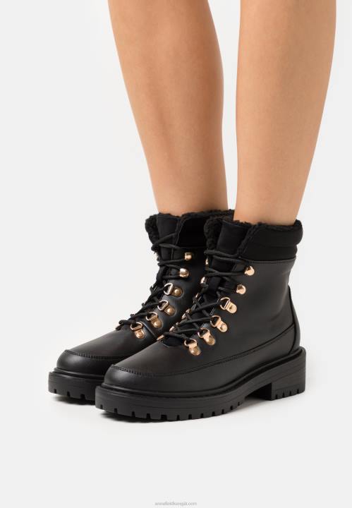 naiset talvisaappaat nauhalliset nilkkurit mustat Anna Field V2HT2030