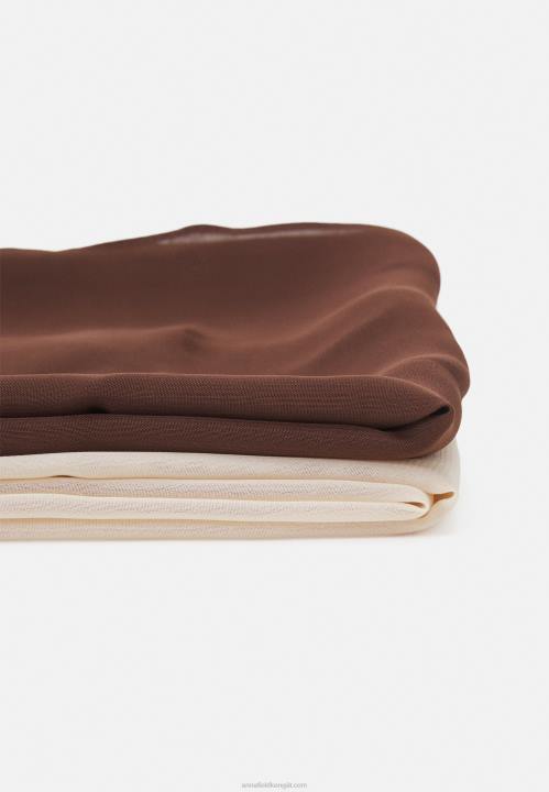 naiset 2 kpl huivi luonnonvalkoinen/ruskea Anna Field V2HT2710