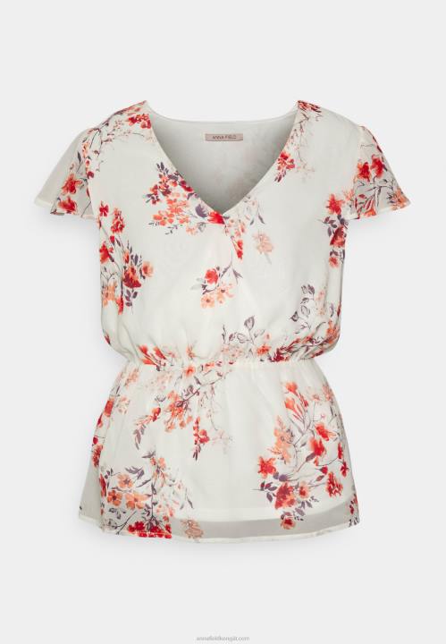 naiset sifonkivuorattu vyöpusero valkoinen/punainen Anna Field V2HT691