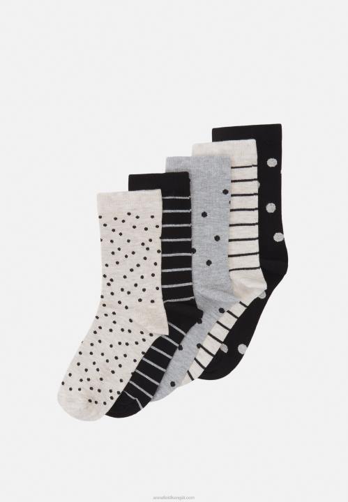 naiset 5 kpl sukat harmaat/mustat Anna Field V2HT1142