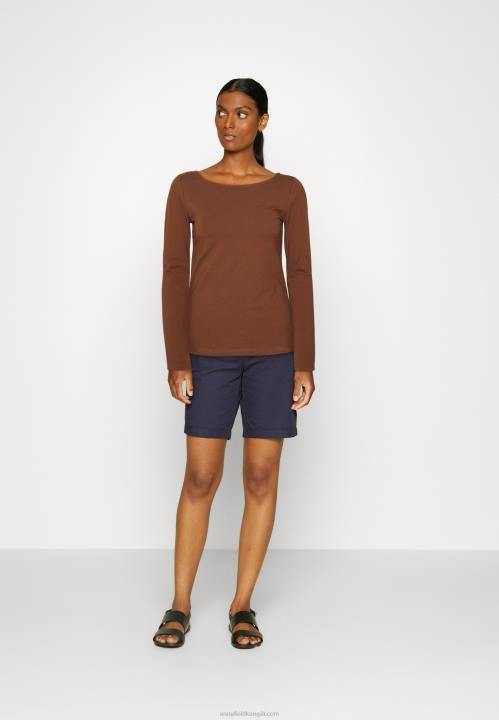 naiset 2 kpl pitkähihainen toppi ruskea/valkoinen Anna Field V2HT584