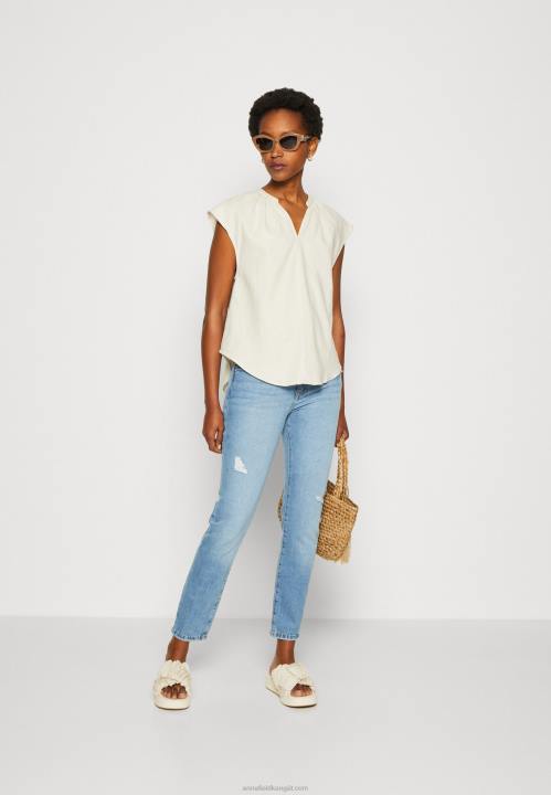 naiset pellava-mix paitaprintti t-paita beige Anna Field V2HT336