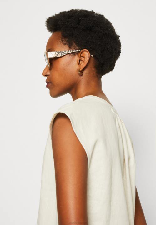 naiset pellava-mix paitaprintti t-paita beige Anna Field V2HT336