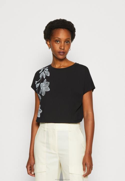 naiset printti t-paita musta Anna Field V2HT331