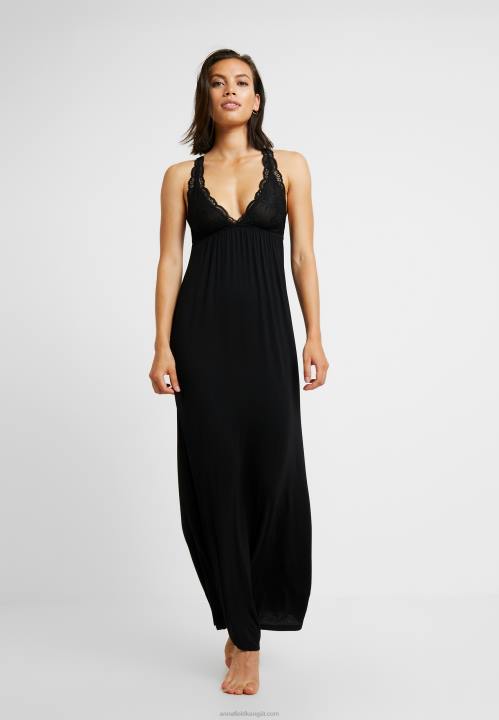 naiset Anna pitkä viskoosimekko yöpaita musta Anna Field V2HT1057